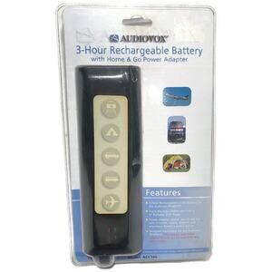 Audiovox 3-Hour Rechargeable Battery With Home and Go Power Adapter Model ACC106